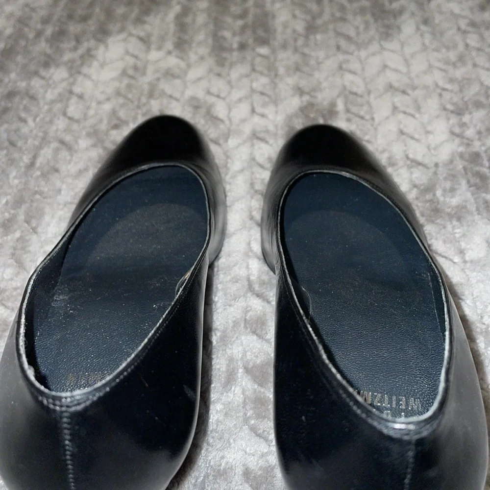 Stuart‎ Weitzman Elegant Black Leather Women's Shy Heels. Size 6.